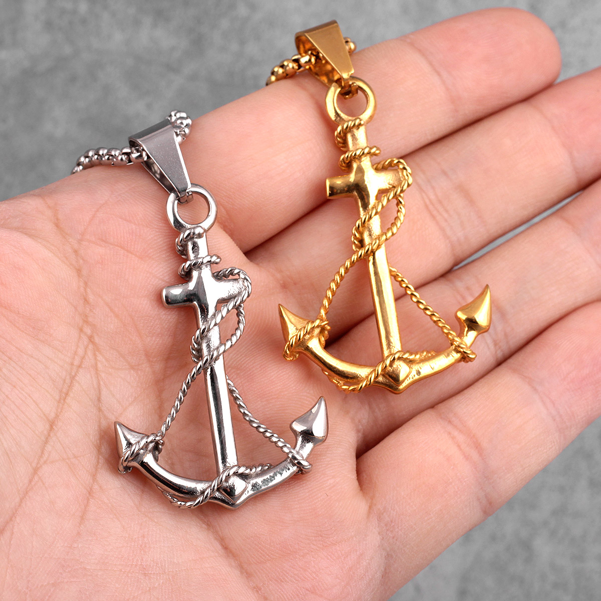 Golden Silver Color Anchor Men - مراجعة Battle Rope Anchor وسعره
