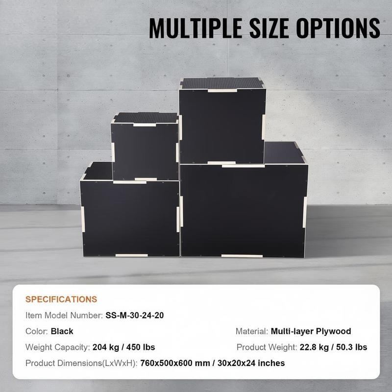 Wooden Plyo Box 30/24/20 Inch  - مراجعة Box Jump Plyo وسعره