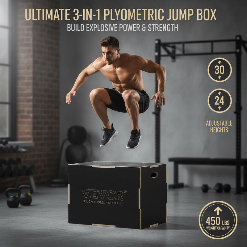 Wooden Plyo Box 30/24/20 Inch  - مراجعة Box Jump Plyo وسعره